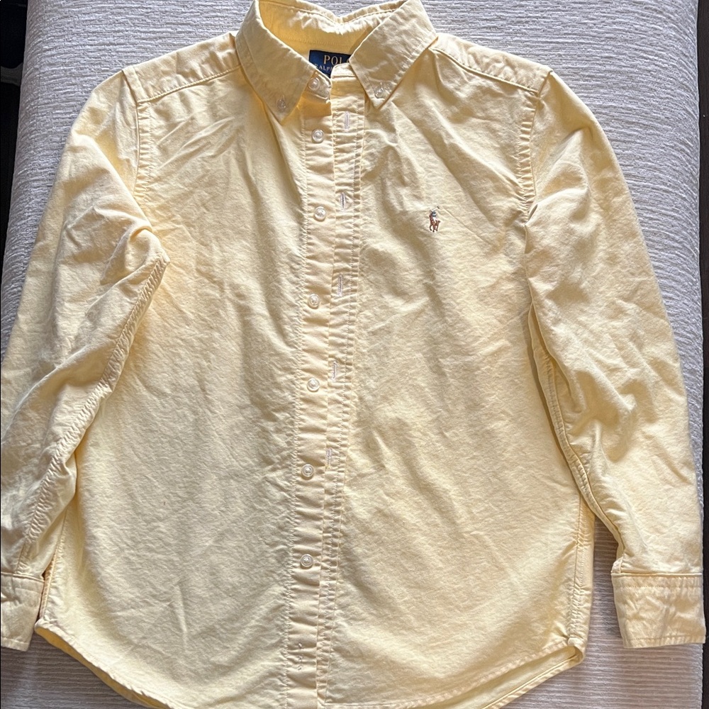 Polo by Ralph Lauren Men's Light Yellow Button Down Shirt